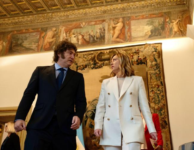 PALAZZO CHIGI, il presidente Meloni riceve il presidente della Repubblica argentina, Javier Milei