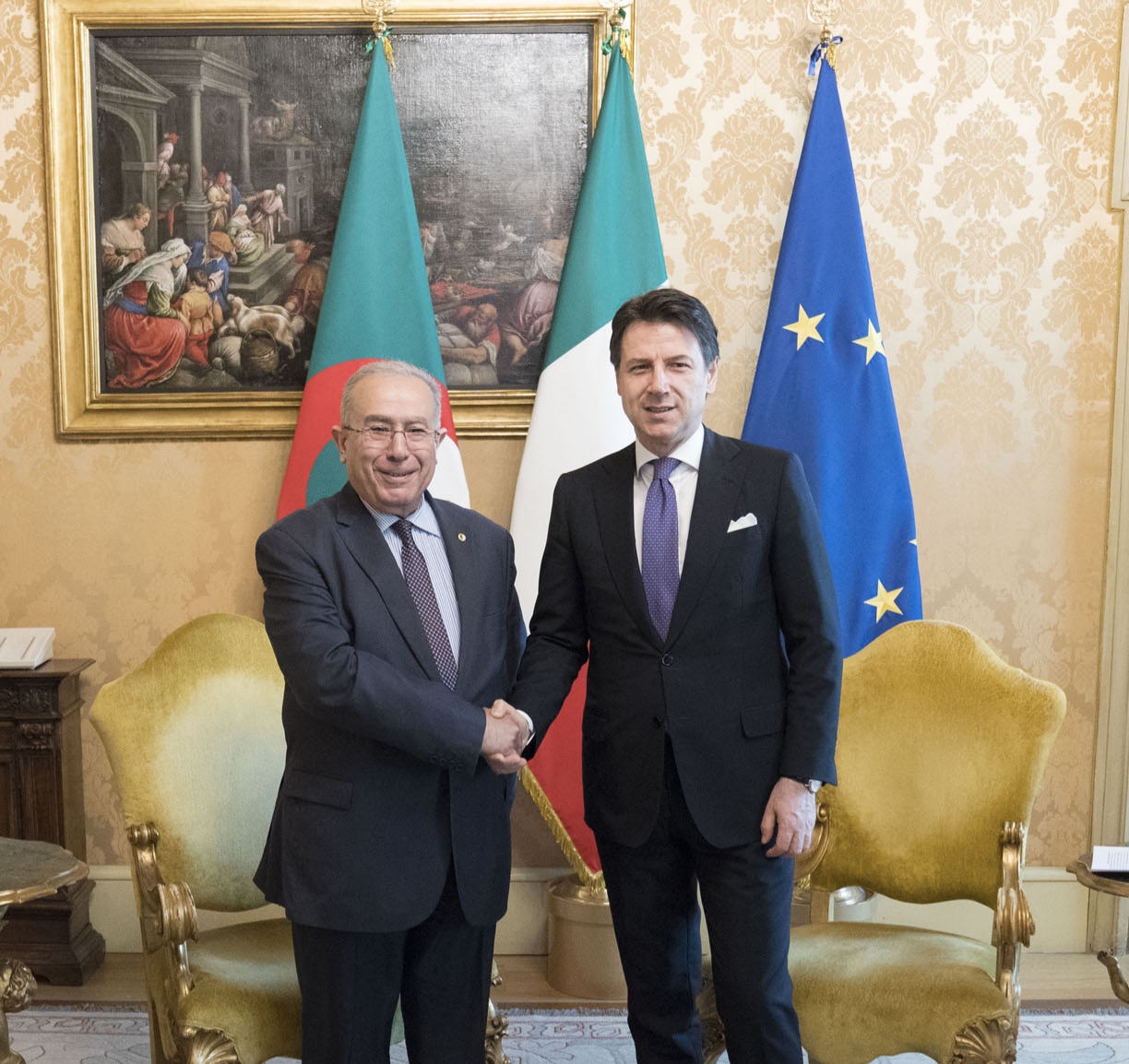 Palazzo Chigi - Conte incontra il ministro degli Affari Esteri algerino Ramtane Lamamra